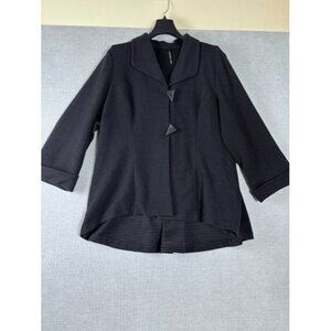 IC By Connie K Textured Black Jacket Women's 2X Lightweight High-Low Hem